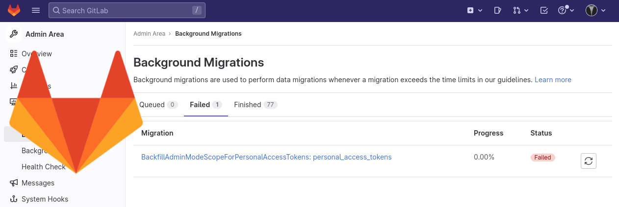 GitLab: BackfillAdminModeScopeForPersonalAccessTokens