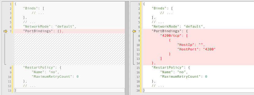 Diff hostconfig.json