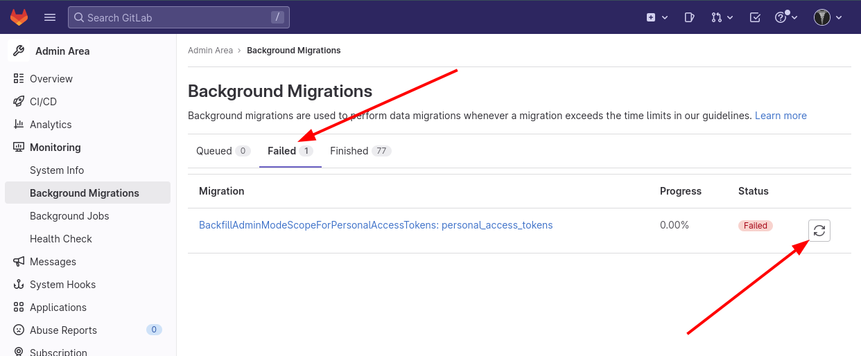 /posts/2023-02-11-gitlab-backfilladminmodescopeforpersonalaccesstokens/executar-background-migration.png